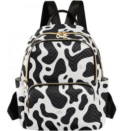 Black White Cow Print Backpack Purse for Women Small Travel Bag Fashion Daypack M 202a3295 S(10.23"x5.11"x12.59") 202a3295 $2...