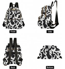 Black White Cow Print Backpack Purse for Women Small Travel Bag Fashion Daypack M 202a3295 S(10.23"x5.11"x12.59") 202a3295 $2...