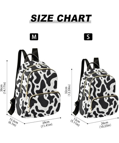 Black White Cow Print Backpack Purse for Women Small Travel Bag Fashion Daypack M 202a3295 S(10.23"x5.11"x12.59") 202a3295 $2...