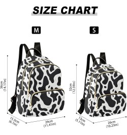 Black White Cow Print Backpack Purse for Women Small Travel Bag Fashion Daypack M 202a3295 S(10.23"x5.11"x12.59") 202a3295 $2...