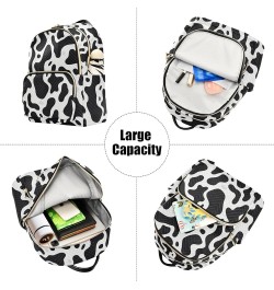 Black White Cow Print Backpack Purse for Women Small Travel Bag Fashion Daypack M 202a3295 S(10.23"x5.11"x12.59") 202a3295 $2...