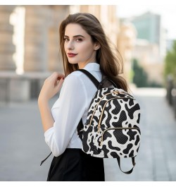 Black White Cow Print Backpack Purse for Women Small Travel Bag Fashion Daypack M 202a3295 S(10.23"x5.11"x12.59") 202a3295 $2...