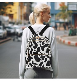 Black White Cow Print Backpack Purse for Women Small Travel Bag Fashion Daypack M 202a3295 S(10.23"x5.11"x12.59") 202a3295 $2...