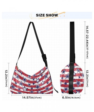 Independence Day Patriotic Stars Soft PU Leather Shoulder Bag for Women Stylish Ladies Crossbody Purse with Zipper Closure Cl...