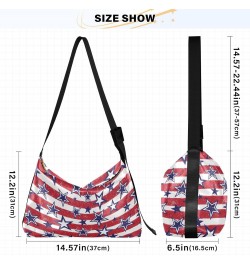 Independence Day Patriotic Stars Soft PU Leather Shoulder Bag for Women Stylish Ladies Crossbody Purse with Zipper Closure Cl...