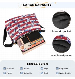 Independence Day Patriotic Stars Soft PU Leather Shoulder Bag for Women Stylish Ladies Crossbody Purse with Zipper Closure Cl...