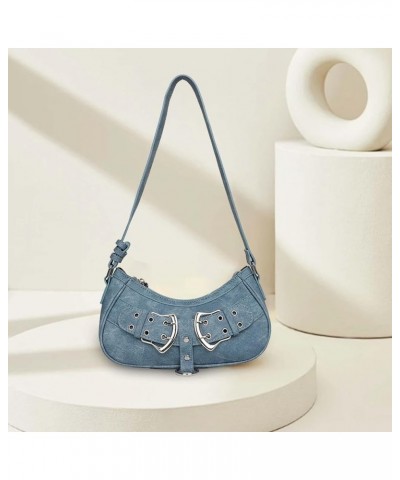 Women Shoulder Bag Handbag Zipper PU Elegant Satchel Travel Tote Bag Underarm Bag for Party Outdoor Commuting Spring Blue $14...