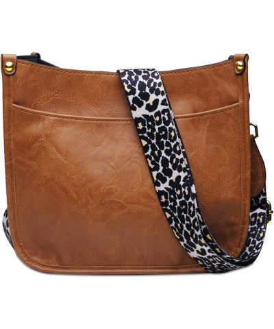 Vegan Leather Purse Medium Size Crossbody Bags for Women with Leopard Guitar Strap Brown1 $15.04 Crossbody Bags