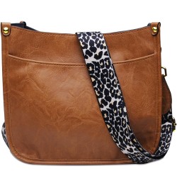 Vegan Leather Purse Medium Size Crossbody Bags for Women with Leopard Guitar Strap Brown1 $15.04 Crossbody Bags