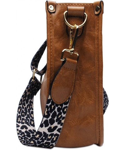 Vegan Leather Purse Medium Size Crossbody Bags for Women with Leopard Guitar Strap Brown1 $15.04 Crossbody Bags