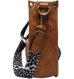 Vegan Leather Purse Medium Size Crossbody Bags for Women with Leopard Guitar Strap Brown1 $15.04 Crossbody Bags