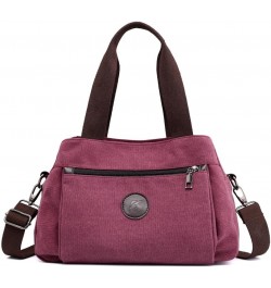 Women's Shoulder Bag Fashion Canvas Hobo Handbag Vintage Multi Compartment Tote Purse Bags For Women Purple $14.39 Totes