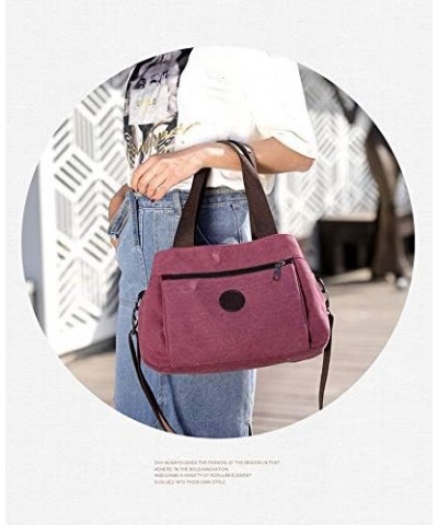 Women's Shoulder Bag Fashion Canvas Hobo Handbag Vintage Multi Compartment Tote Purse Bags For Women Purple $14.39 Totes