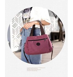 Women's Shoulder Bag Fashion Canvas Hobo Handbag Vintage Multi Compartment Tote Purse Bags For Women Purple $14.39 Totes