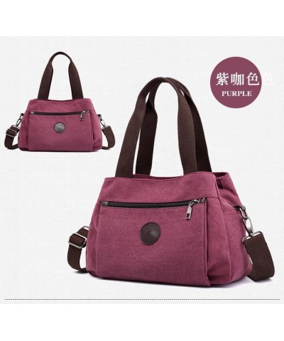 Women's Shoulder Bag Fashion Canvas Hobo Handbag Vintage Multi Compartment Tote Purse Bags For Women Purple $14.39 Totes