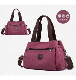 Women's Shoulder Bag Fashion Canvas Hobo Handbag Vintage Multi Compartment Tote Purse Bags For Women Purple $14.39 Totes