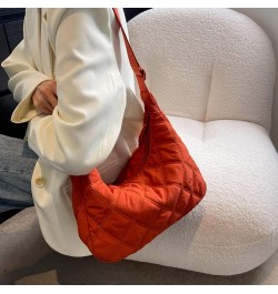 Quilted Tote Bags for Women trendy bags Lightweight Puffer Tote Bag Cotton Padded Shoulder Bag Lattice B-orange $14.03 Totes