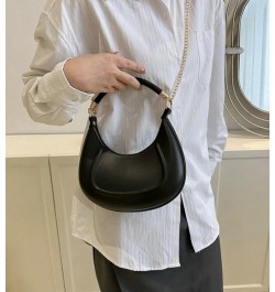 Tote Bags for Women PU Leather Crossbody Bags Y2K Hobo Handbag Crescent Shoulder Purse Black $14.55 Totes