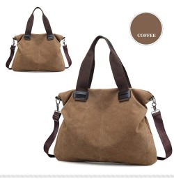 Canvas Ladies Bag Casual Wild Fashion Ladies Shoulder Messenger Bag (Color : Black, Size : One Size) One Size Brown $28.19 Sh...