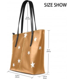 Stars Tote Bag with Zipper PU Leather Handbags for Women Top Handle Ladies Shoulder Bag with External Pocket $22.39 Totes