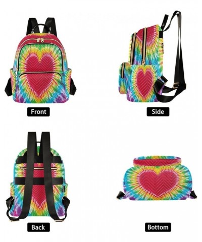 Backpack Purse for Women Heart Sign Tie Dye Pattern Casual Shoulder Bag Small Backpack S Small $11.44 Backpacks