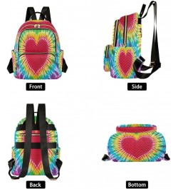 Backpack Purse for Women Heart Sign Tie Dye Pattern Casual Shoulder Bag Small Backpack S Small $11.44 Backpacks