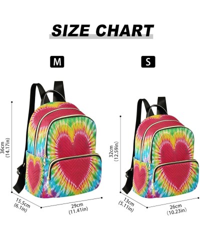 Backpack Purse for Women Heart Sign Tie Dye Pattern Casual Shoulder Bag Small Backpack S Small $11.44 Backpacks