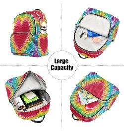 Backpack Purse for Women Heart Sign Tie Dye Pattern Casual Shoulder Bag Small Backpack S Small $11.44 Backpacks