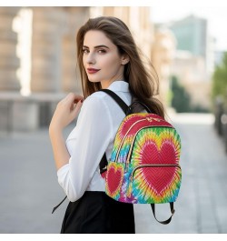 Backpack Purse for Women Heart Sign Tie Dye Pattern Casual Shoulder Bag Small Backpack S Small $11.44 Backpacks