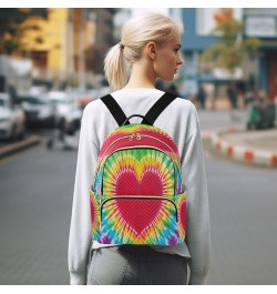 Backpack Purse for Women Heart Sign Tie Dye Pattern Casual Shoulder Bag Small Backpack S Small $11.44 Backpacks