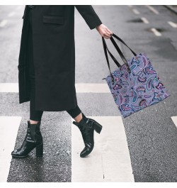 Paisley Floral Pattern Tote Bag Women Shoulder Handbags PU Leather Everyday Bag with External Pocket Large Capacity Aesthetic...