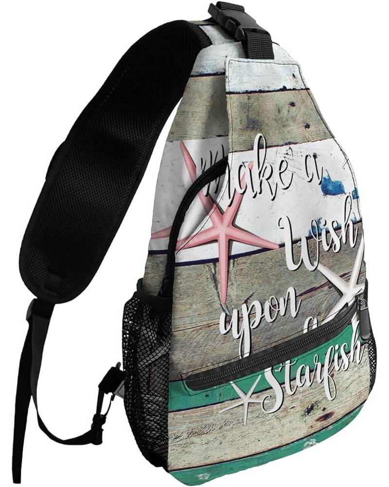 Sling Backpack, Independence Day Nation Flag Star Waterproof Lightweight Small Sling Bag, Travel Chest Bag Crossbody Shoulder...