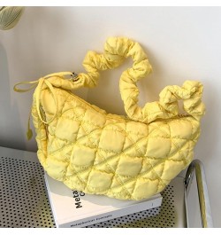 Cloud Quilted Bag for Women Handbag Hobo Designer Bag Ruched Shoulder Crossbody Bags Tote Purse Casual Bag Yellow $12.13 Totes