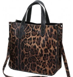 2PCS Women Handbag Set Purse Satchel Leopard PU Shoulder Top-handle Bag Hobo Tote Brown Brown $34.76 Totes