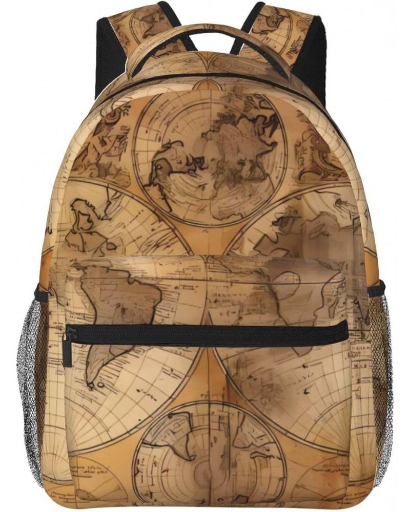 Vintage Old World Map Stylish And Lightweight Backpack,Comfortable To Carry,Multi-Pocket Design,23l Capacity,Easily Meet Your...