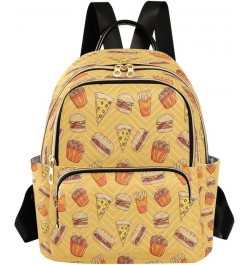 Pizza Burger and Drumsticks Orange Women Backpack Purse Ladies Fashion Shoulder Bag Daypack Travel Bag 10L Small $19.24 Backp...