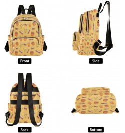 Pizza Burger and Drumsticks Orange Women Backpack Purse Ladies Fashion Shoulder Bag Daypack Travel Bag 10L Small $19.24 Backp...