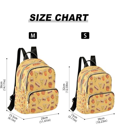 Pizza Burger and Drumsticks Orange Women Backpack Purse Ladies Fashion Shoulder Bag Daypack Travel Bag 10L Small $19.24 Backp...