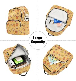 Pizza Burger and Drumsticks Orange Women Backpack Purse Ladies Fashion Shoulder Bag Daypack Travel Bag 10L Small $19.24 Backp...