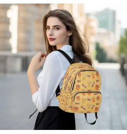 Pizza Burger and Drumsticks Orange Women Backpack Purse Ladies Fashion Shoulder Bag Daypack Travel Bag 10L Small $19.24 Backp...