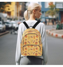 Pizza Burger and Drumsticks Orange Women Backpack Purse Ladies Fashion Shoulder Bag Daypack Travel Bag 10L Small $19.24 Backp...