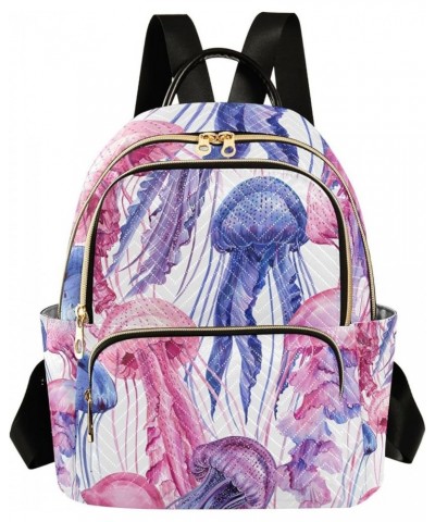 Small Backpack for Women Travel Bag Pink Purple Jellyfishes Daypack Purse Fashion Shoulder Bag Rucksack Medium B334 $10.66 Ba...