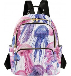 Small Backpack for Women Travel Bag Pink Purple Jellyfishes Daypack Purse Fashion Shoulder Bag Rucksack Medium B334 $10.66 Ba...