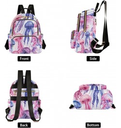 Small Backpack for Women Travel Bag Pink Purple Jellyfishes Daypack Purse Fashion Shoulder Bag Rucksack Medium B334 $10.66 Ba...