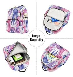 Small Backpack for Women Travel Bag Pink Purple Jellyfishes Daypack Purse Fashion Shoulder Bag Rucksack Medium B334 $10.66 Ba...