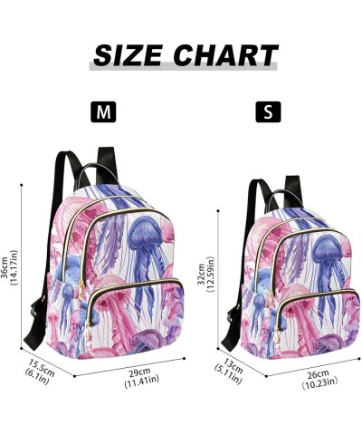 Small Backpack for Women Travel Bag Pink Purple Jellyfishes Daypack Purse Fashion Shoulder Bag Rucksack Medium B334 $10.66 Ba...