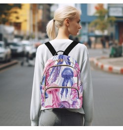 Small Backpack for Women Travel Bag Pink Purple Jellyfishes Daypack Purse Fashion Shoulder Bag Rucksack Medium B334 $10.66 Ba...