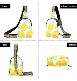 Lemon Crossbody Sling Bag for Women Men Leather Chest Bags Purse Adjustable Cross Body Daypack for Outdoors Travel Workout $1...