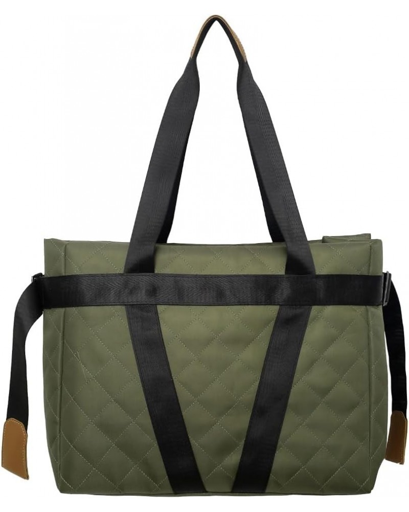 Women Quilted Puffer Tote Bag Lar ity Quilted Hobo Litweit Shoulr Bag Green $12.24 Totes