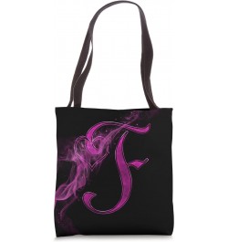 Smoke Heart Letter F Pink Fire Steam Fog Whirl Love Name Tote Bag $8.96 Totes